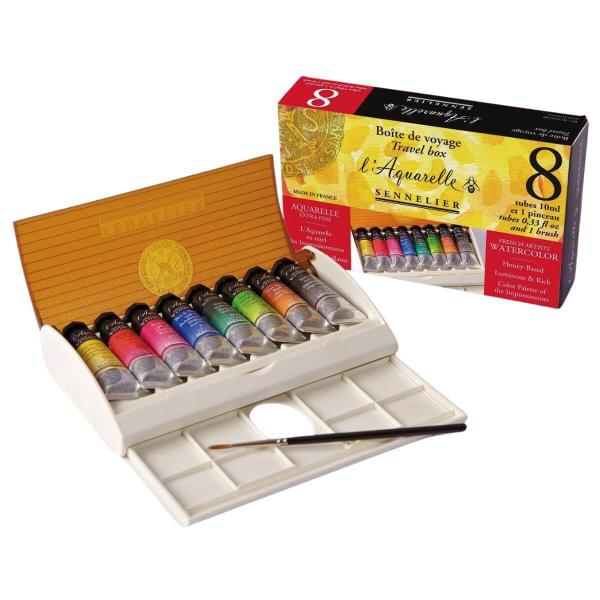 Tinta Aquarela Sennelier L'Aquarelle Extra Fine 08 Cores Imagem de Tinta Aquarela Sennelier L'Aquarelle Extra Fine 08 Cores