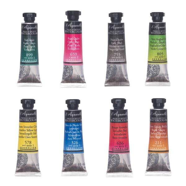 Tinta Aquarela Sennelier L'Aquarelle Extra Fine 08 Cores Imagem de Tinta Aquarela Sennelier L'Aquarelle Extra Fine 08 Cores