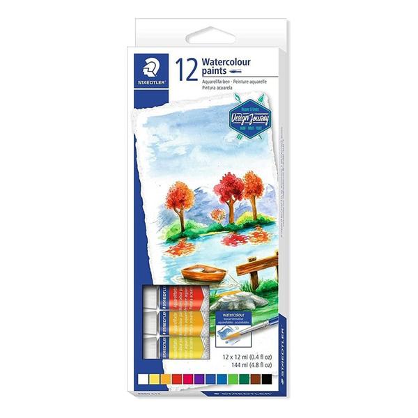 Imagem de Tinta Aquarela Staedtler 8880 com 12 Tubos 12ml 12 Cores