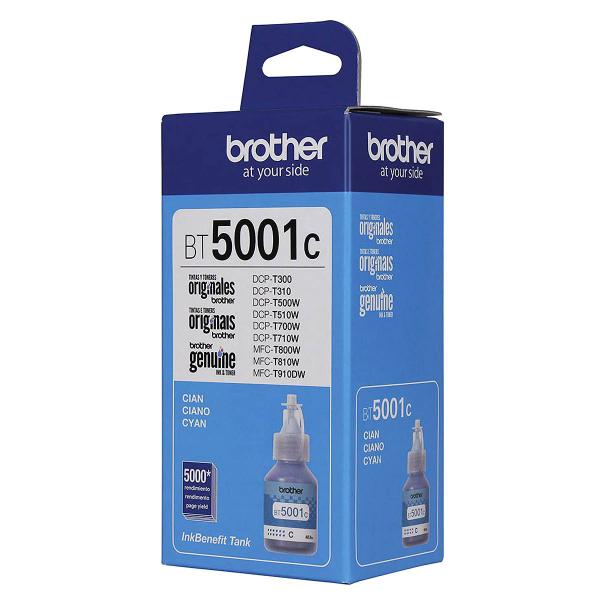 Imagem de Tinta Brother BT-5001C BT5001C Original Ciano para InkTank HL-T4000DW DCP-T220 DCP-T420W DCP-T720DW Refil 48,8ml