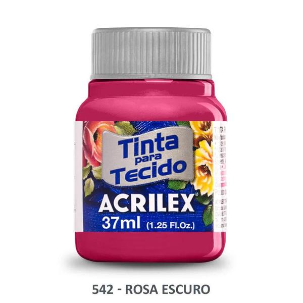 Tinta de tecido Acrilex rosa escuro 37ml Imagem de Tinta de tecido Acrilex rosa escuro 37ml