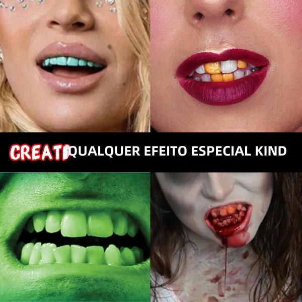 Imagem de Tinta Dentária Não Tóxica e Colorida para Halloween - Maquiagem para Cosplay