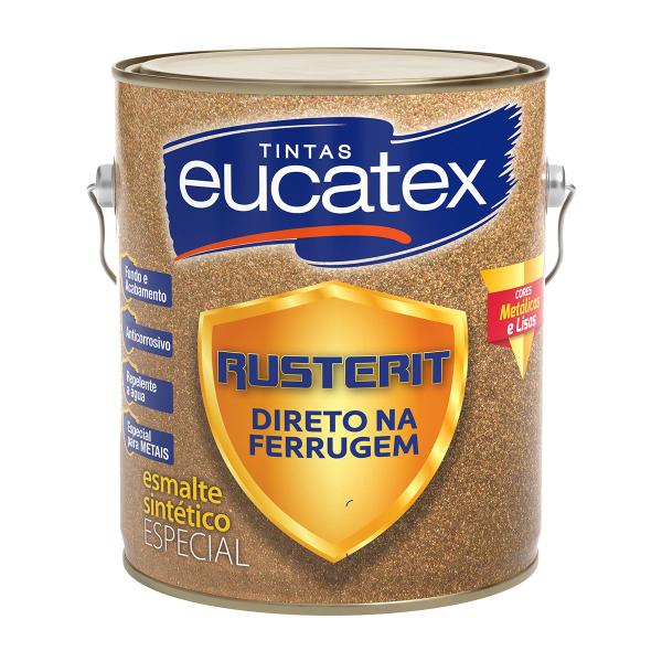 Imagem de Tinta Direto na Ferrugem Esmalte Eucatex Rusterit 3,2L