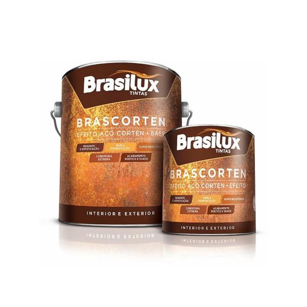 Imagem de Tinta Efeito Ferrugem Brasilux Base 3,6l + Efeito 900ml Brascorten