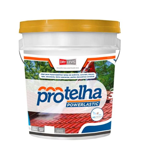 Tinta Elástico Impermeabilizante Para Telhados Protelha Powerlastic 3,6Kg - Drylevis Imagem de Tinta Elástico Impermeabilizante Para Telhados Protelha Powerlastic 3,6Kg - Drylevis