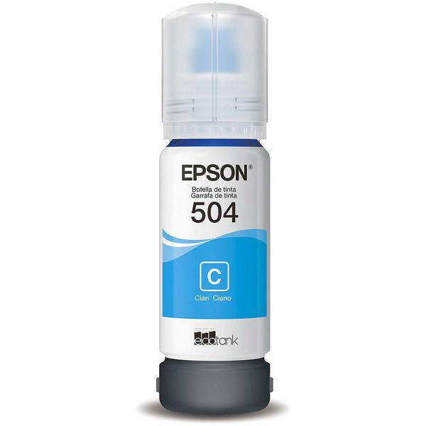 Tinta Epson 504 T504220 T504220AL Cianol para Ecotank L4150 L4160 L6191 L6161 L6171 Refil de 70ml Imagem de Tinta Epson 504 T504220 T504220AL Cianol para Ecotank L4150 L4160 L6191 L6161 L6171 Refil de 70ml