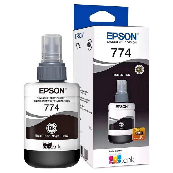 Imagem de Tinta Epson 774 T774120 T774120AL Preta Original Refil 140ml