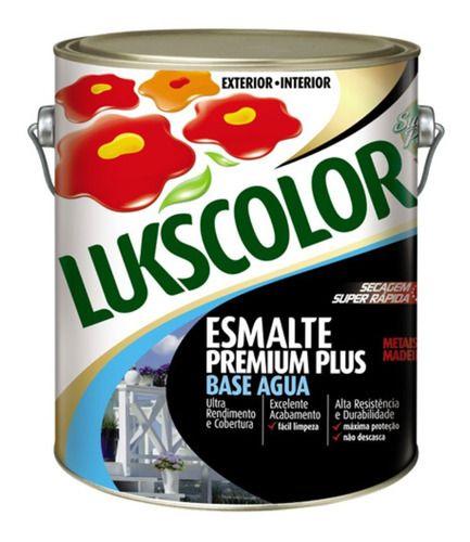 Imagem de Tinta Esmalte Acetinado Base Água Preto 3.600l Lukscolor