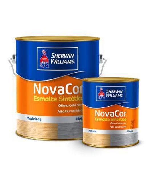 Imagem de Tinta esmalte branco 900ml alto brilho novacor - SHERWIN-WILLIAMS