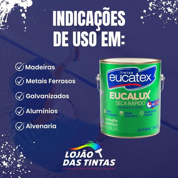 Imagem de Tinta Esmalte Brilhante Eucalux Madeira Metal 3,6L 26 Cores