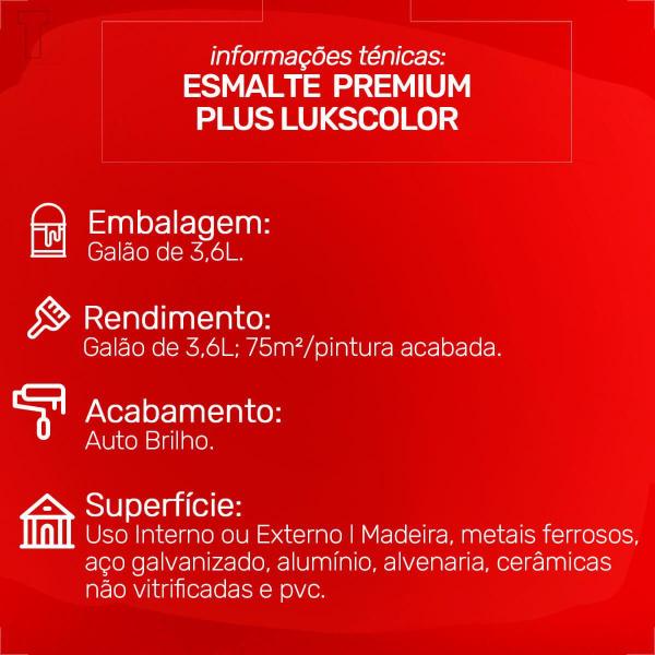 Imagem de Tinta esmalte lukscolor alto brilho 3600ml marrom