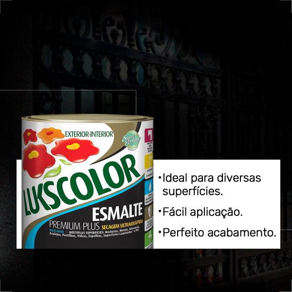 Imagem de Tinta esmalte lukscolor base agua brilhante 900ml branco