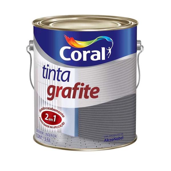 Imagem de Tinta Esmalte Madeiras e Metais Grafite Cinza Claro 3.6L - Coral