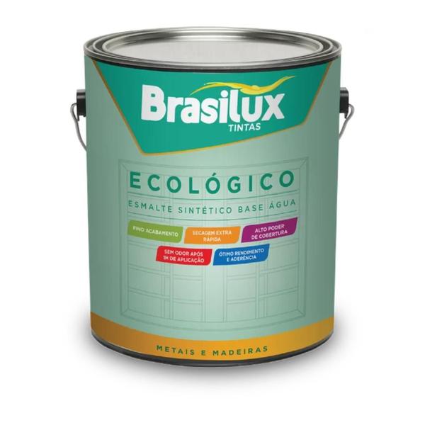 Imagem de Tinta Esmalte Sintético Brasilux Base Água Ecológico Tabaco 900ml Brilhante 