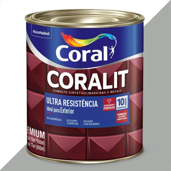 Imagem de Tinta esmalte sintetico coralit 900ml platina ultra resistente