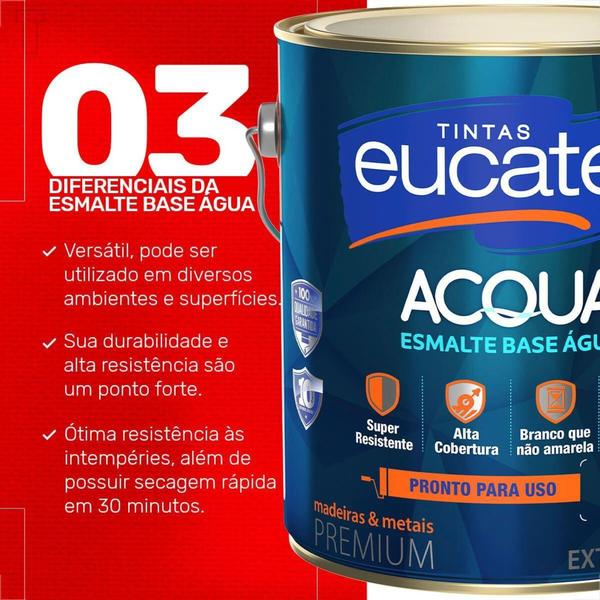 Imagem de Tinta esmalte sintetico eucatex 3600ml base agua branco brilhante pronto para uso