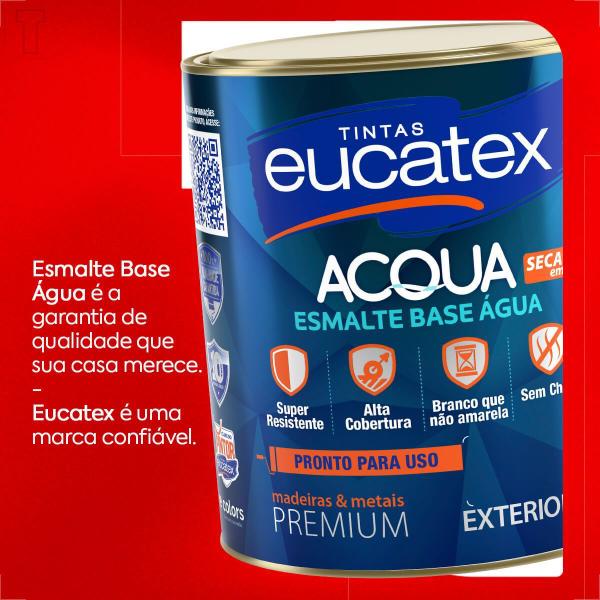 Imagem de Tinta esmalte sintetico eucatex 900ml base agua branco acetinado pronto p/uso