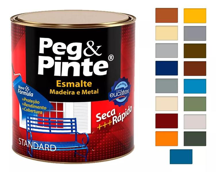 Imagem de Tinta Esmalte Sintético Eucatex Brilhante Peg e Pinte 900ml