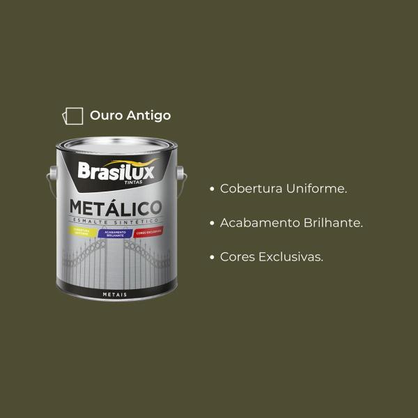 Imagem de Tinta Esmalte Sintético Metálico Ouro Antigo 3,6L Brasilux