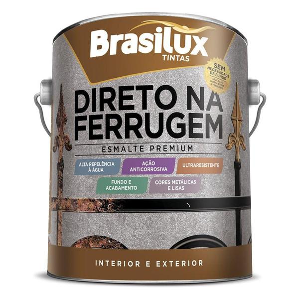 Imagem de Tinta Esmalte Sintético para Ferrujem Preto Brasilux 3,6l