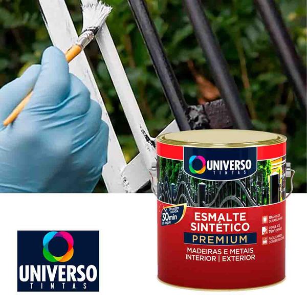 Imagem de Tinta Esmalte Sintético Premium Branco Fosco Universo Madeira E Metal 3,6 L 