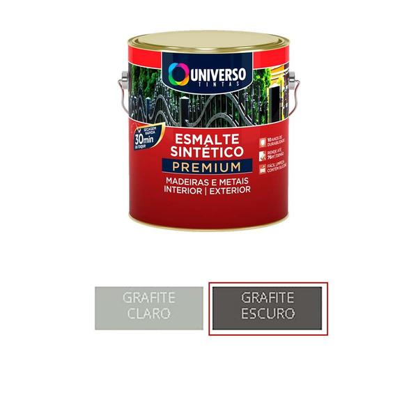 Imagem de Tinta Esmalte Sintético Premium Grafite Cinza Escuro Universo Madeira E Metal 3,6 L