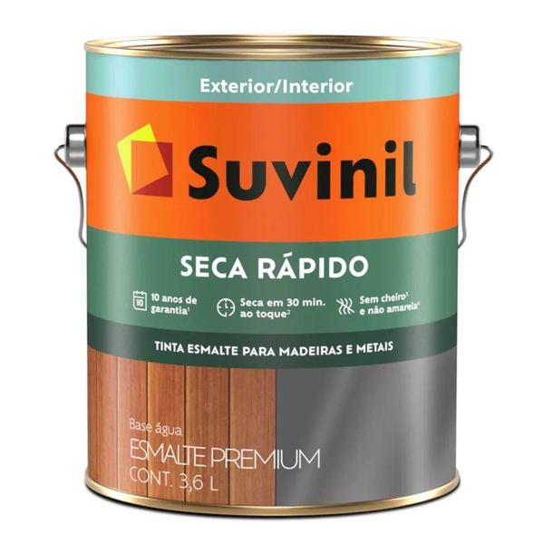 Imagem de Tinta Esmalte Suvinil Seca Rápido Brilho Base Água 3,6L