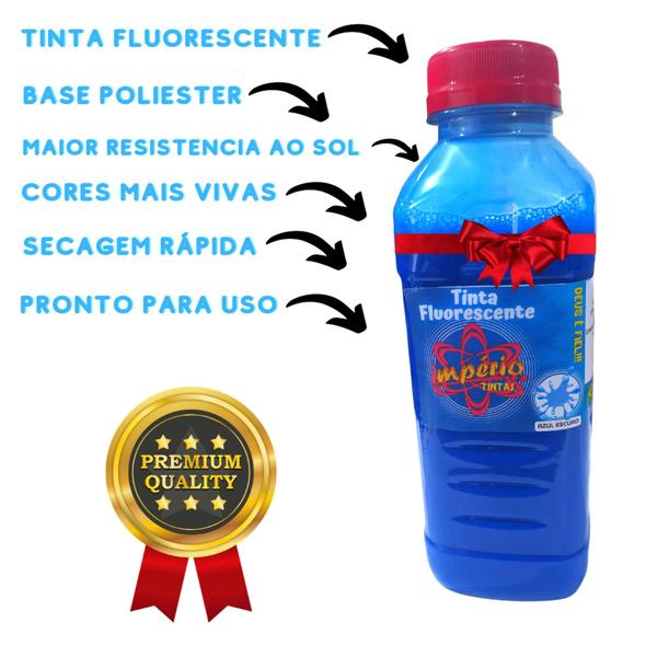 Imagem de Tinta Fluorescente Automotiva Azul Escuro 100ml Poliéster