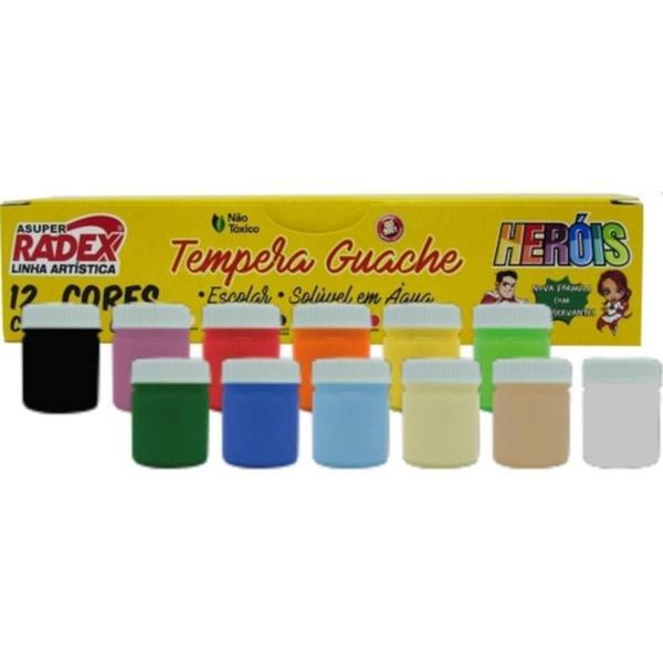 Imagem de Tinta guache 15ml caixa com 12 cores radex