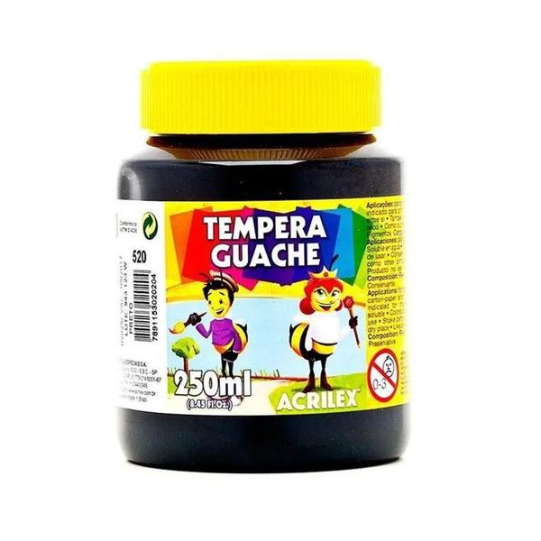 Imagem de Tinta Guache 250ml 520 Preto - Acrilex