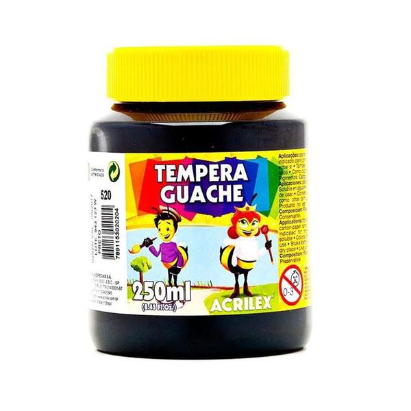 Imagem de Tinta Guache 250ml Preto 520 Acrilex