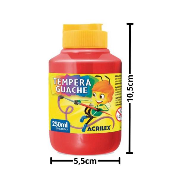 Imagem de Tinta Guache 250ml Tempera Guache Acrilex Diversas Cores