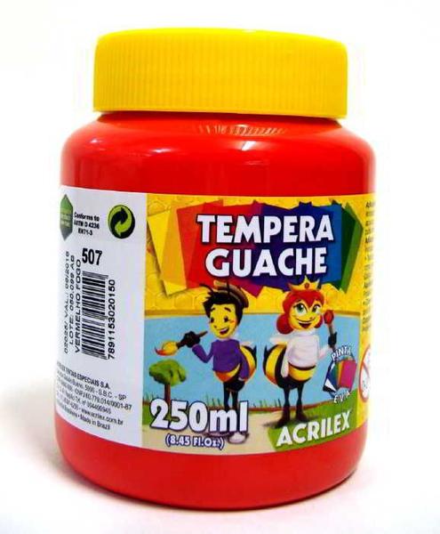 Imagem de Tinta Guache 250ml Vermelho Fogo 507 Acrilex