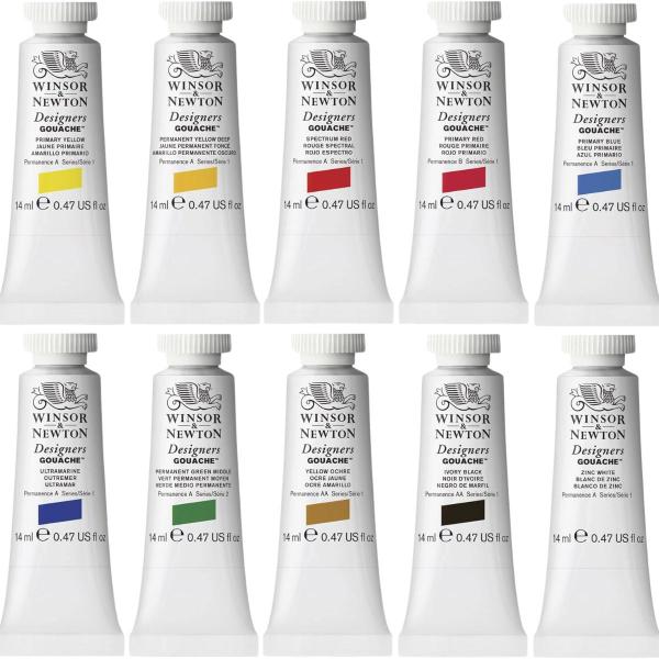 Imagem de Tinta Guache Designes Winsor & Newton 10 Cores Introductory 14ml