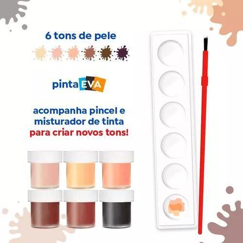 Imagem de Tinta Guache Em Pote 15ml Caixa 6 Cores Tons De Pele - Tris