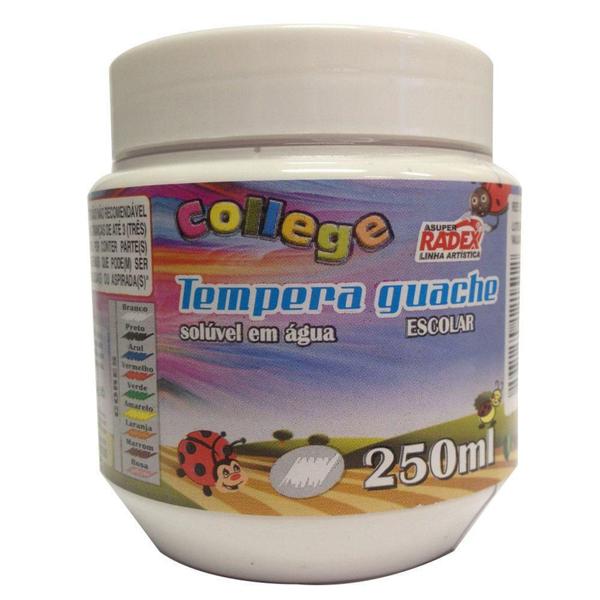 Imagem de Tinta Guache Escolar 250ml cor Branco Radex