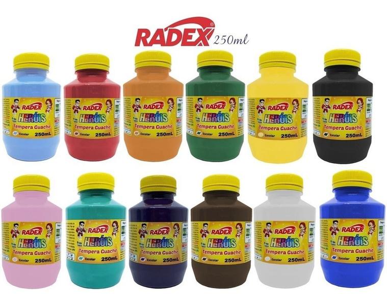 Imagem de Tinta Guache Escolar Radex Pote 250ml Cor Marrom