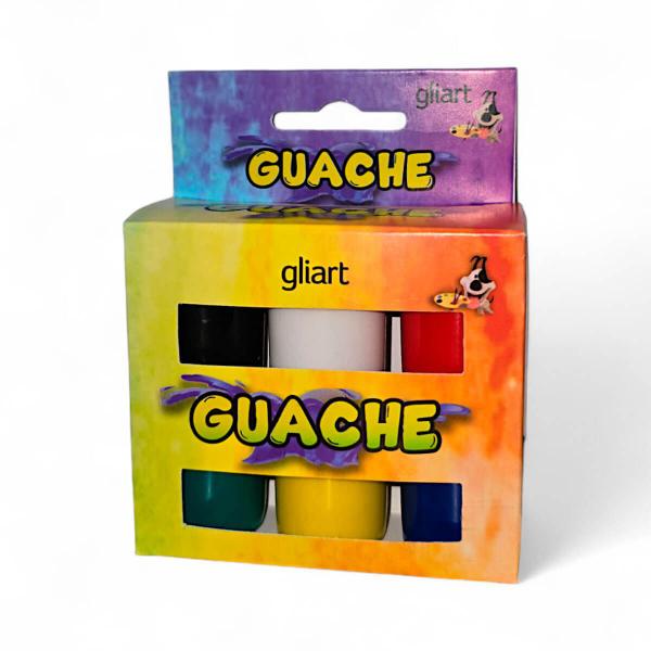 Imagem de Tinta Guache Gliart 6 Cores 15ml Pintura Infantil Base dÁgua