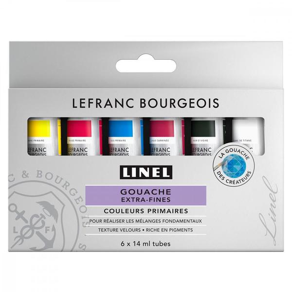 Imagem de Tinta Guache Linel Lefranc & Bourgeois 06 Cores 14Ml