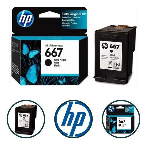 Imagem de Tinta Hp 667 Preto Cartucho Original Para 1200 2300 2700