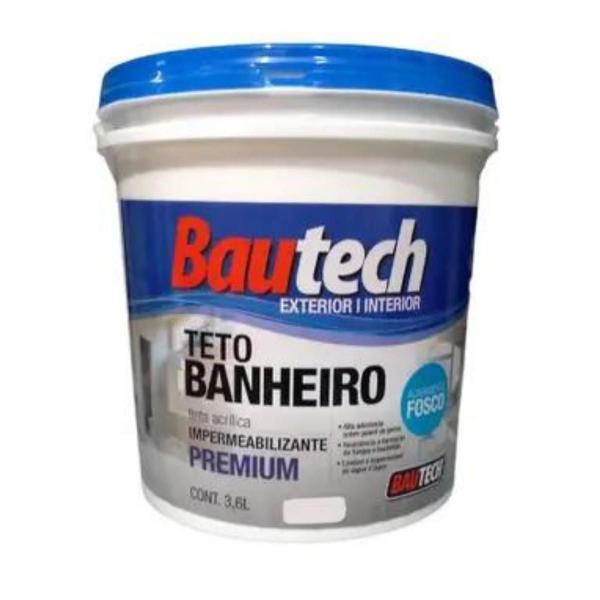 Imagem de Tinta Impermeabilizante Teto Banheiro + Rejunte Acrílico 700g Branco Bautech