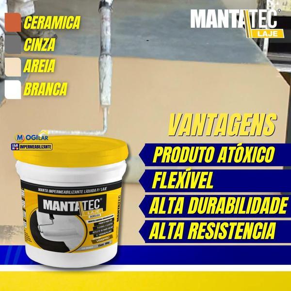 Imagem de Tinta Impermeável 4Kg Laje Emborrachada Flexível Mantatec