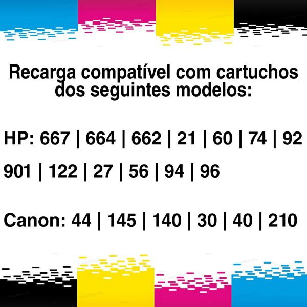 Imagem de Tinta Inkcor para Recarga de Cartuchos Compativel com Impressora HP Cartucho 56 Preto