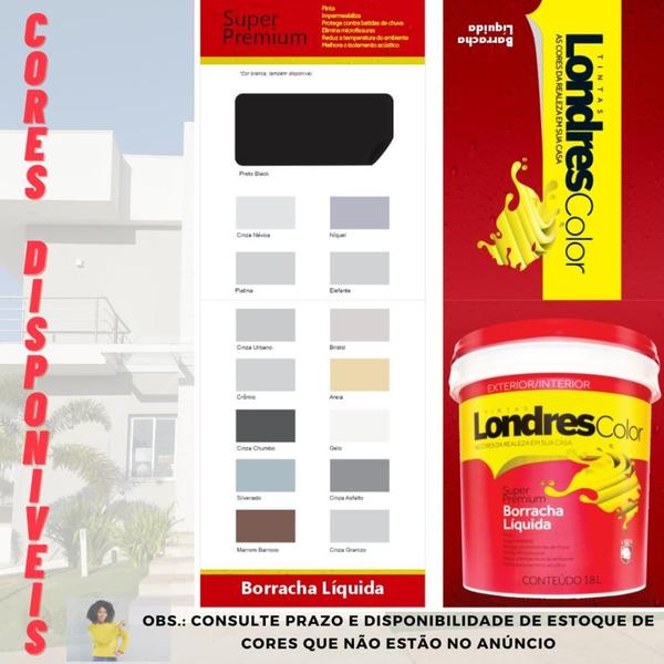 Imagem de Tinta Londres Color Super Premium Borracha Líquida Preto Realeza 3,6 Litros