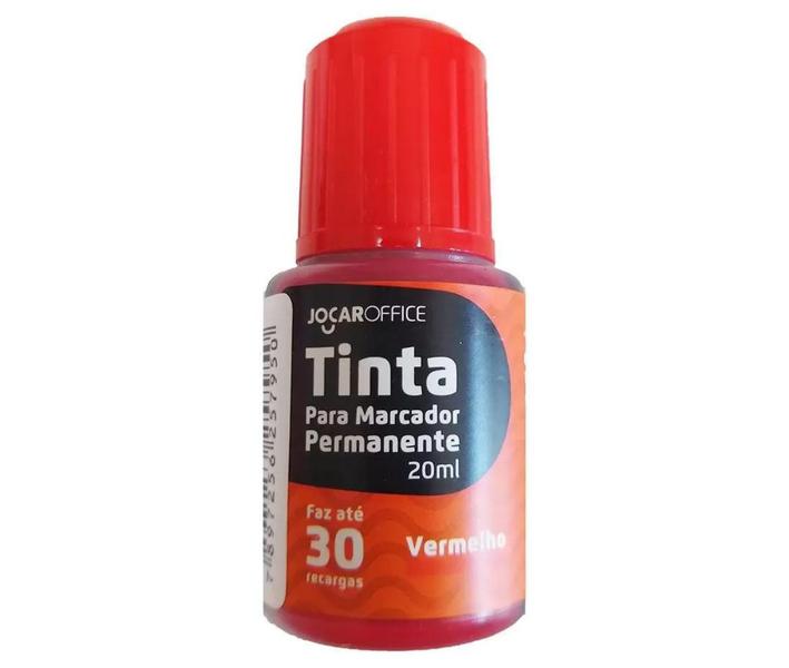 Imagem de Tinta Marcador Permanente Vermelho 20ML Faz 30 Recargas Jocar Office