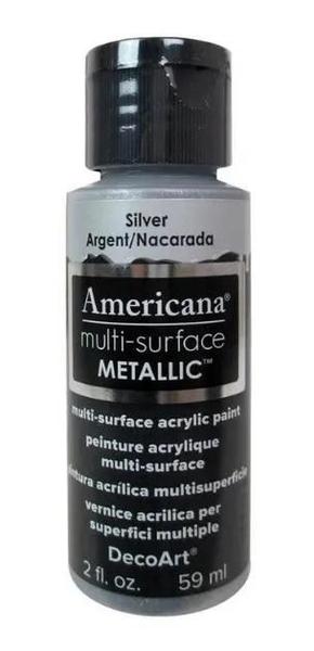 Imagem de Tinta Multi-surface Decoart Americana Metalica Silver 550