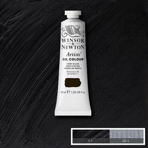 Imagem de Tinta Óleo Artist Ivory Black S1 37ml Winsor & Newton