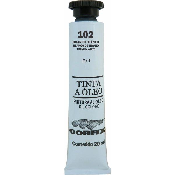 Imagem de Tinta Óleo Corfix 20ml Cor Branco Titâneo 102 Gr. 1