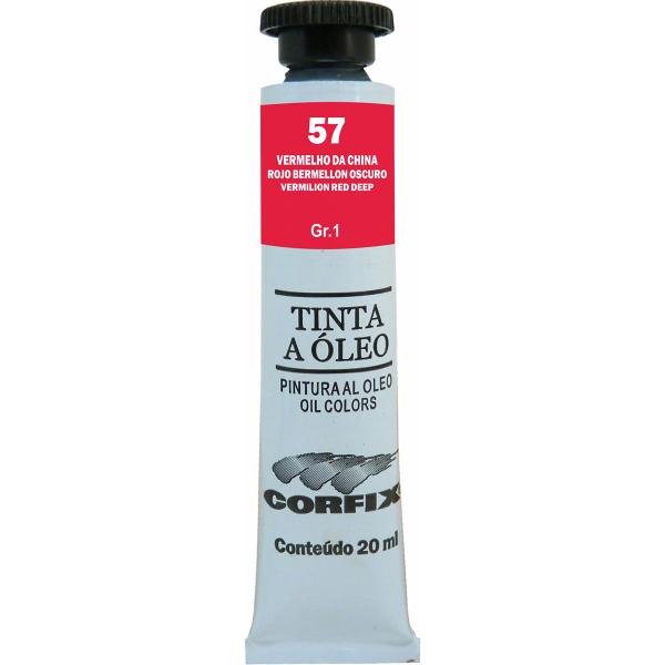 Imagem de Tinta Óleo Corfix 20ml Cor Vermelho da China 57 Gr. 1