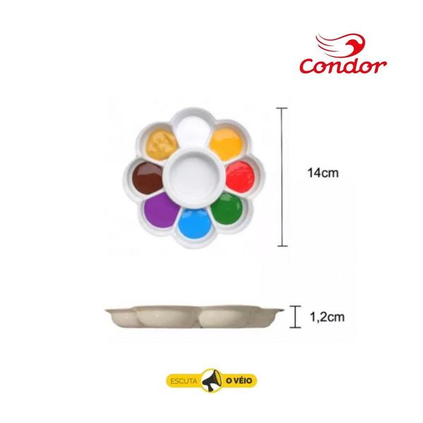 Imagem de Tinta para Artesanato Decora Pinta Tudo 120ml 13 Cores Hobby Art e Paleta Bandeja Godê Flor Condor